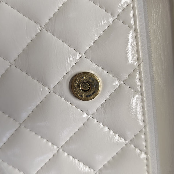 Quilted Calfskin Shoulder Bag White