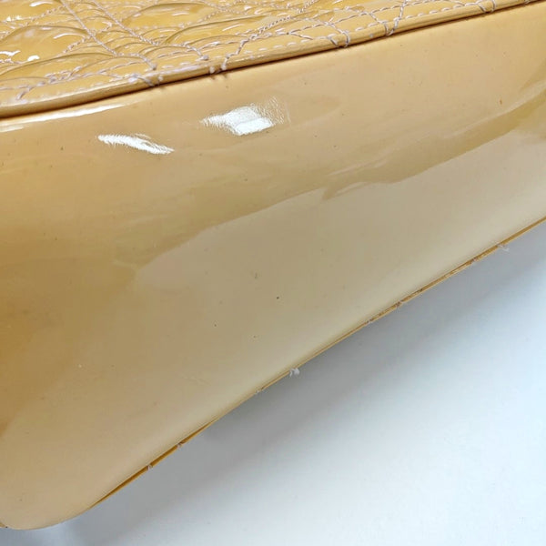 Authenticated pre-owned Lady Dior Large Cannage Patent Leather Yellow - Tote Bag at Looply