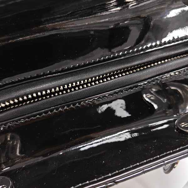 Lady Dior Medium Cannage Patent Leather Black