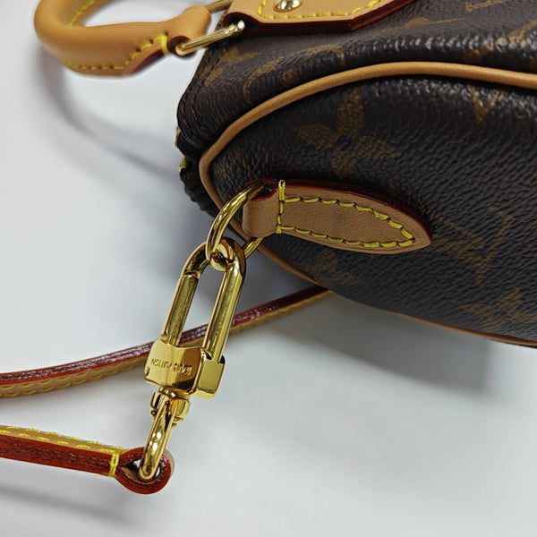 SPEEDY Nano Monogram Coated Canvas Brown