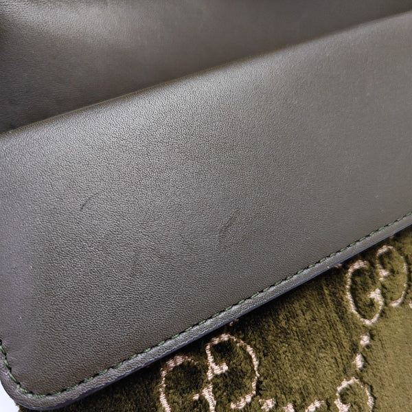 Dionysus Small Monogram Velvet Green