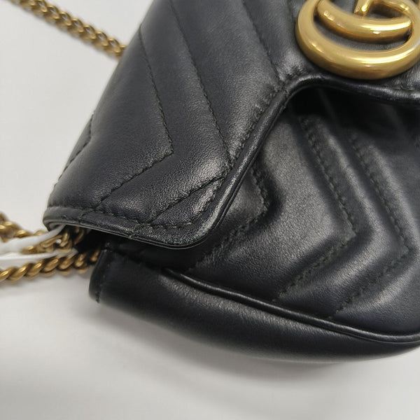 GG Marmont Mini Quilted Calfskin Black
