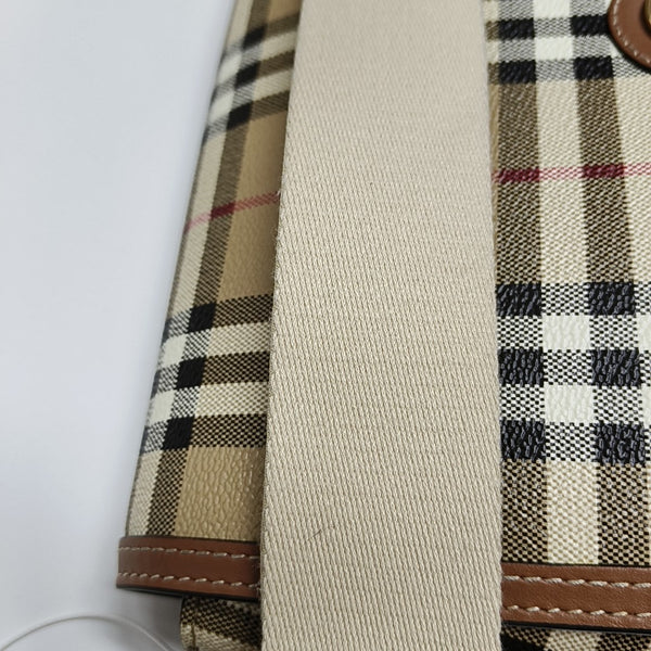 Coated Canvas Crossbody Bag Beige