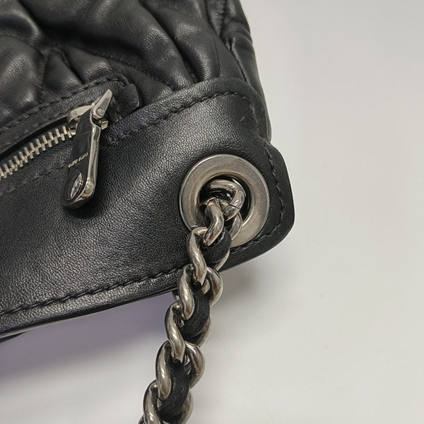 Miu Coffer Quilted Lambskin Black