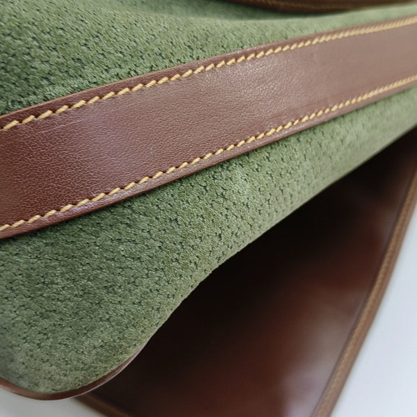 Quilted Suede Shoulder Bag Green