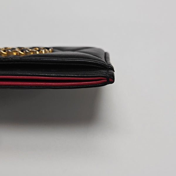 CHANEL 19 Small Quilted Lambskin Black Card Holder