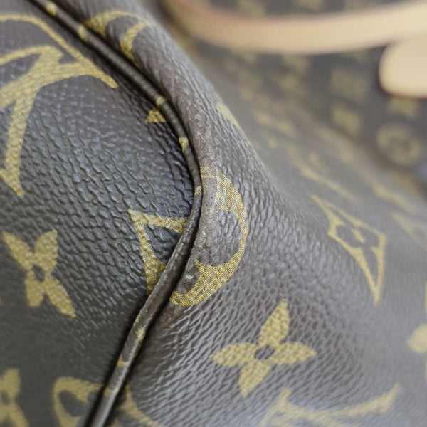 NEVERFULL GM Monogram Coated Canvas Brown