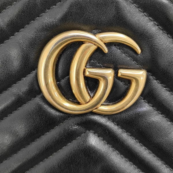 GG Marmont Small Quilted Calfskin Black