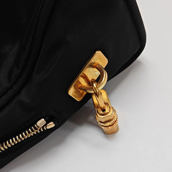 Nylon Top Handle Bag Black