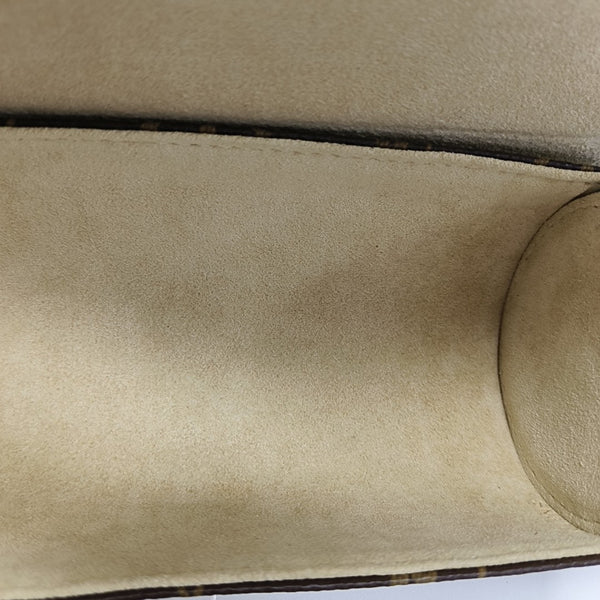 Monogram Coated Canvas Clutch Brown