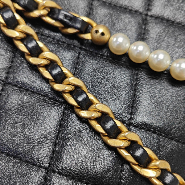 Quilted Calfskin Shoulder Bag Black