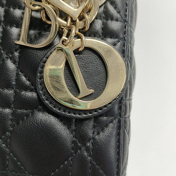 Lady Dior Mini Cannage Lambskin Black