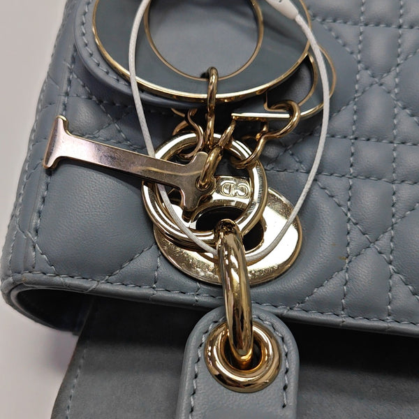 Lady Dior Small Cannage Lambskin Blue