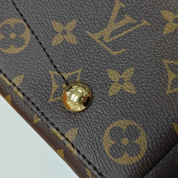 Monogram Coated Canvas Tote Bag Brown