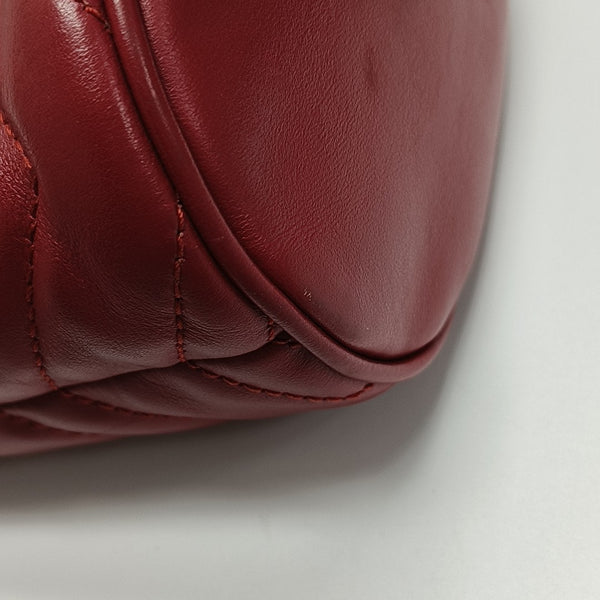 Authenticated pre-owned GG Marmont Mini Quilted Calfskin Red - Bucket Bag at Looply