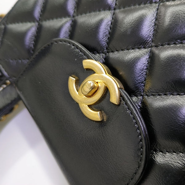 KELLY Mini Quilted Calfskin Black