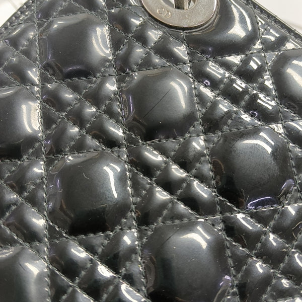 Lady Dior Medium Cannage Patent Leather Black