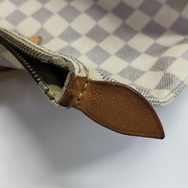 SALEYA PM Damier Azur Coated Canvas White