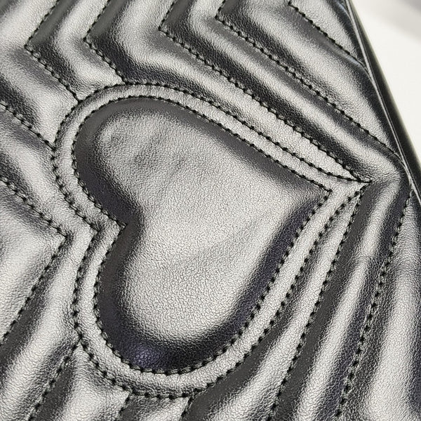 GG Marmont Medium Quilted Calfskin Black