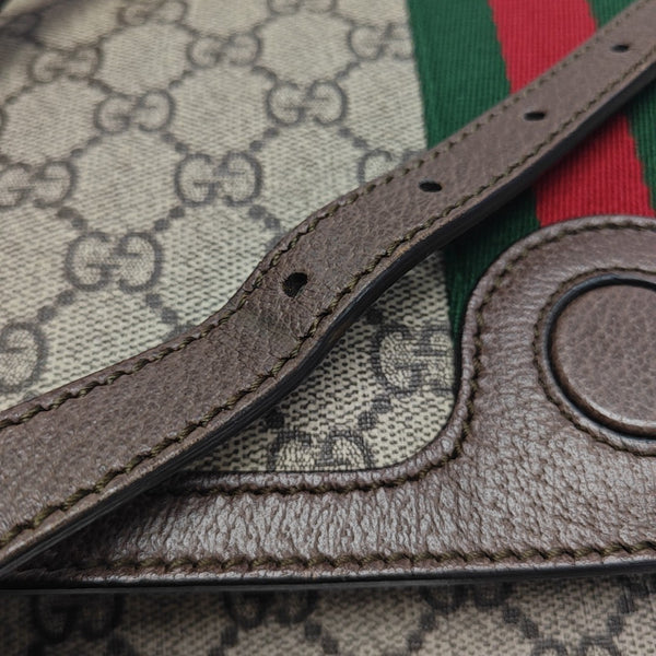 Ophidia Small Monogram Coated Canvas Beige