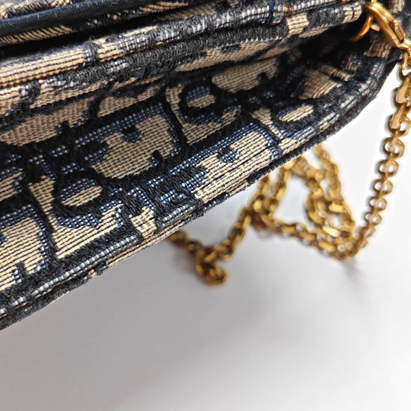 Authenticated pre-owned Saddle Monogram Canvas Blue - Shoulder Bag at Looply