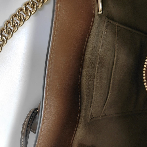 Padlock Medium Monogram Coated Canvas Beige