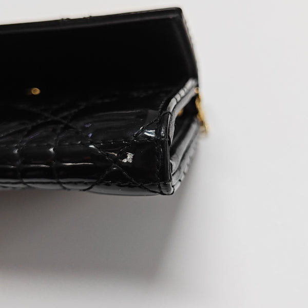 Lady Dior Small Quilted Patent Leather Black
