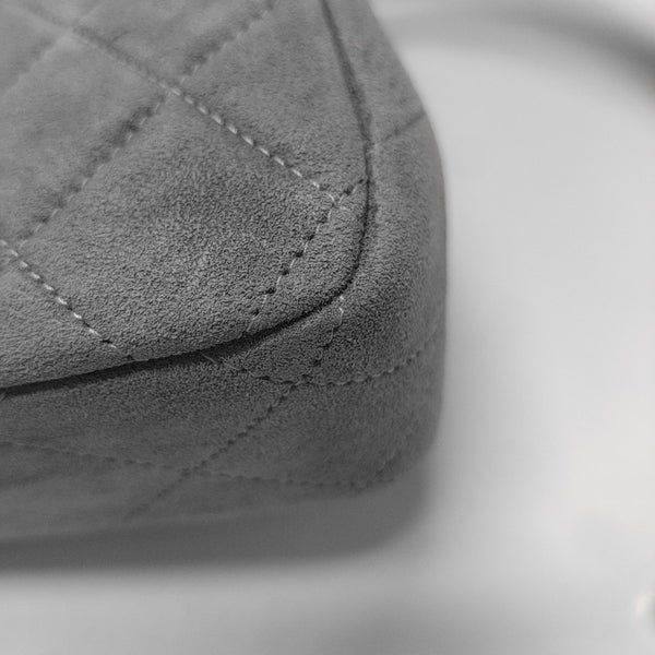 BIJOUX FLAP Quilted Suede Gray