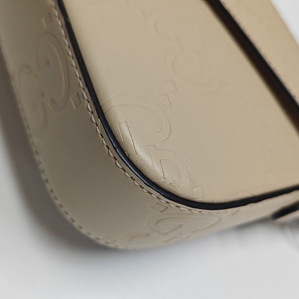 Monogram Calfskin Shoulder Bag Super Mini Beige