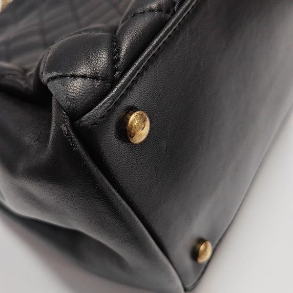 JUST MADEMOISELLE Large Quilted Lambskin Black