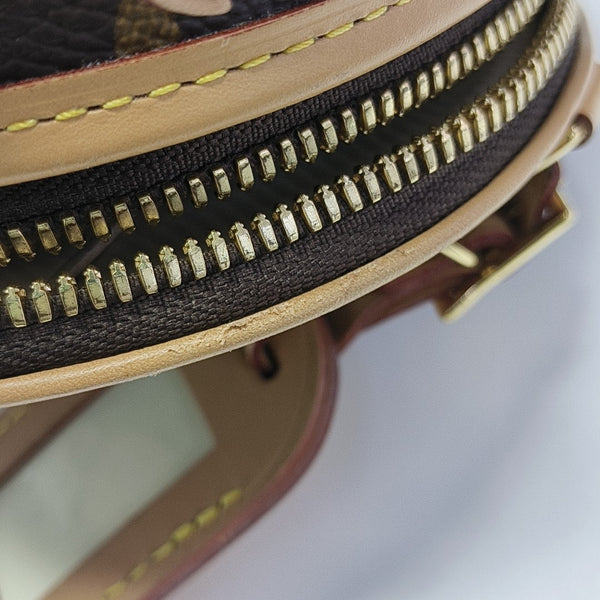 BOITE CHAPEAU Mini Monogram Coated Canvas Brown