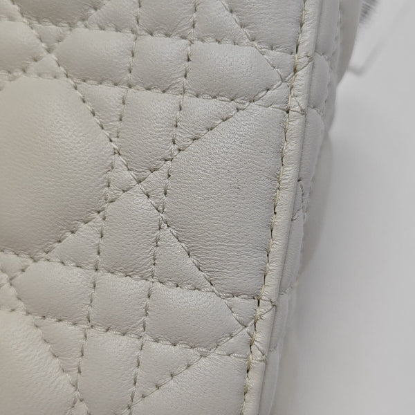 Lady D-Joy Medium Cannage Lambskin White