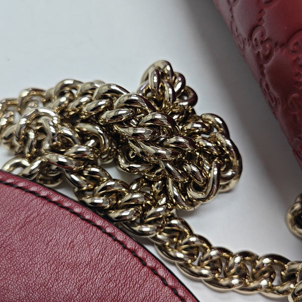 Emily Chain Monogram Calfskin Red
