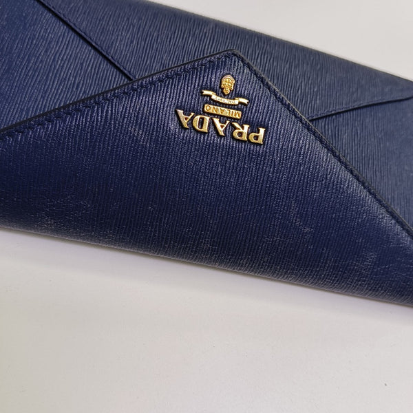 Envelope Wallet Calfskin Blue Wallet