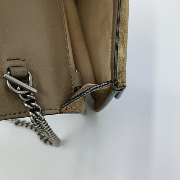 Dionysus Super Mini Monogram Coated Canvas Beige