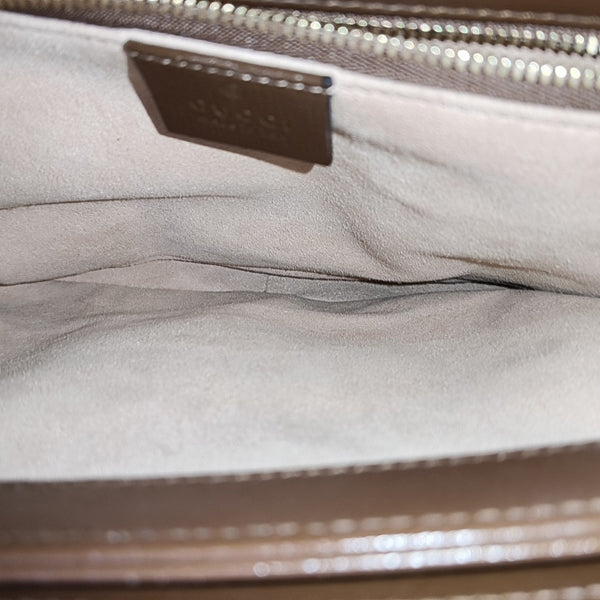 Horsebit 1955 Medium Monogram Coated Canvas Beige