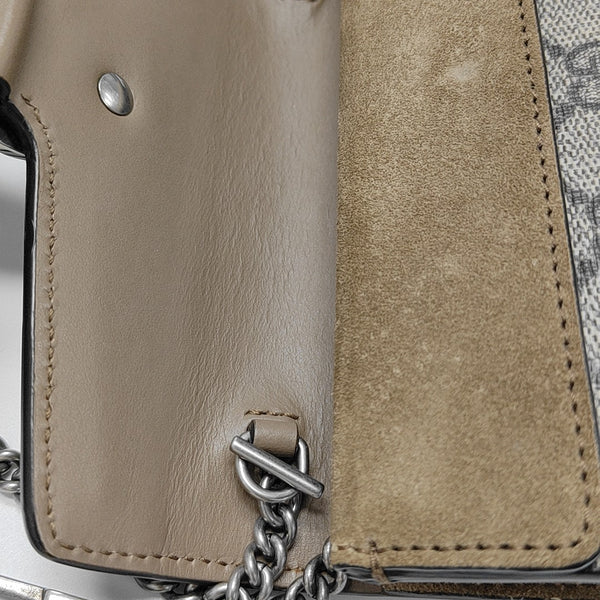 Dionysus Super Mini Monogram Coated Canvas Beige