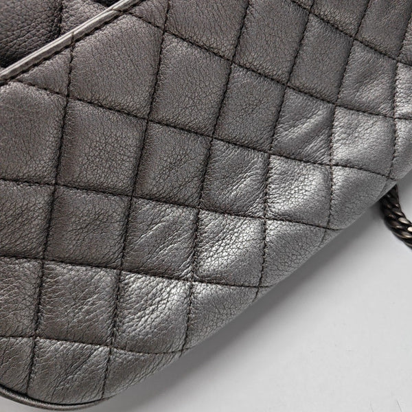 Quilted Grained Calfskin Silver