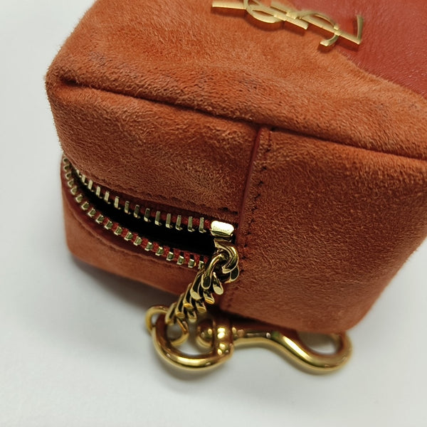 MONOGRAM BLOGGER Quilted Suede Pink Coin Purse