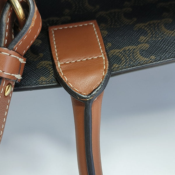 CABAS CELINE Small Coated Canvas Brown