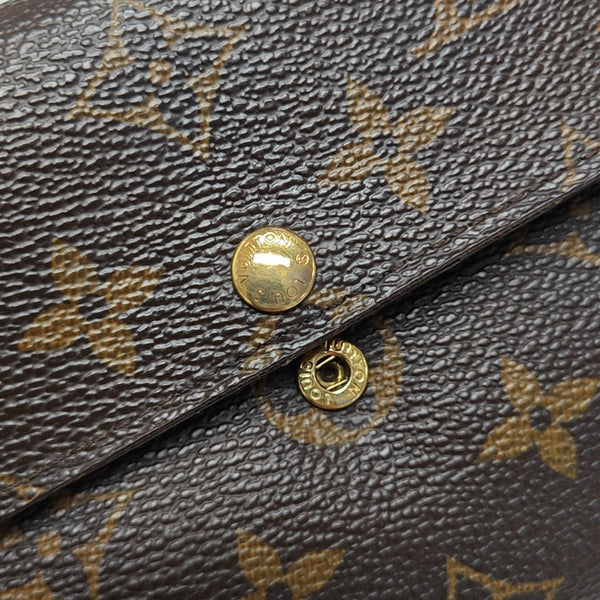 PORTE MONNAIE Monogram Coated Canvas Brown Wallet