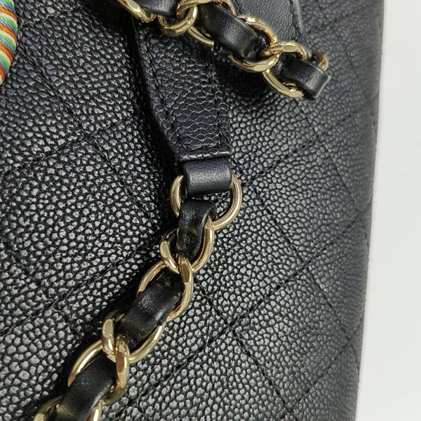 THREAD AROUND Quilted Grained Calfskin Black