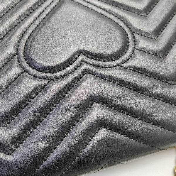 GG Marmont Medium Quilted Calfskin Black