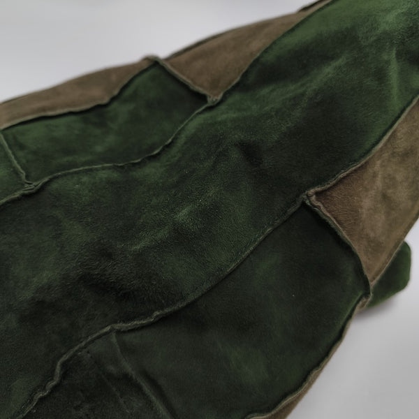 Suede Top Handle Bag Green