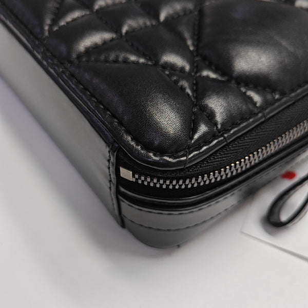 Cannage Calfskin Shoulder Bag Black