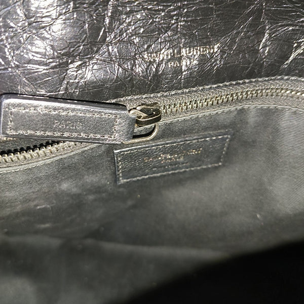 NIKI Medium Chevron Calfskin Black