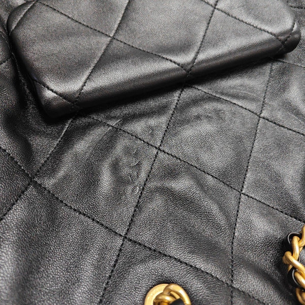 Quilted Lambskin Tote Bag Black