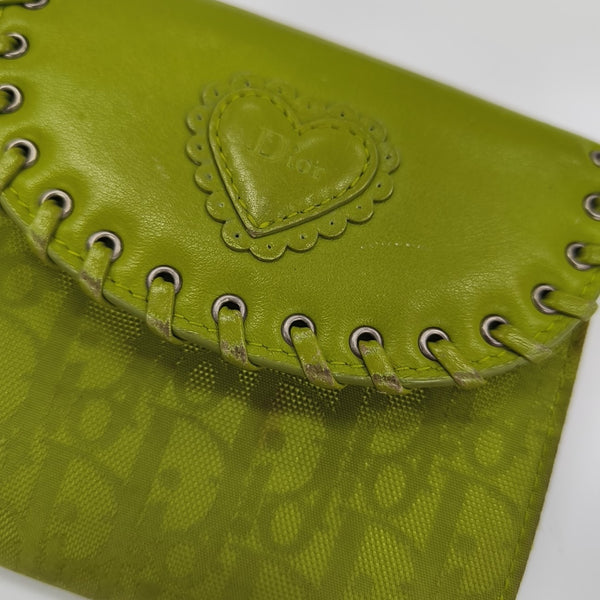 Oblique Leather Wallet Green