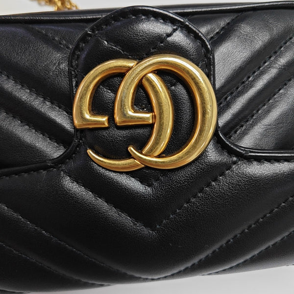 GG Marmont Mini Quilted Calfskin Black