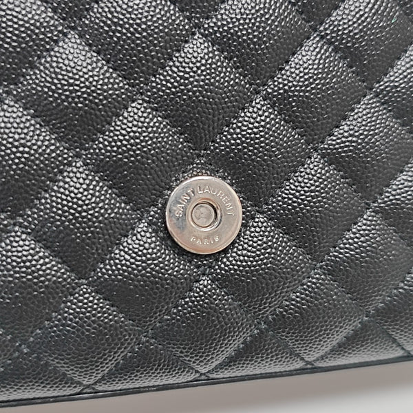 ENVELOPE Small Chevron Calfskin Black